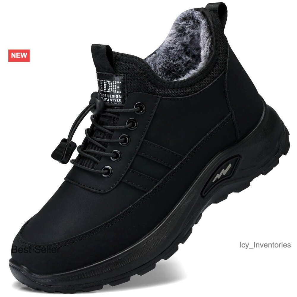 Winter Snow Booties Slip On Waterproof Faux Fur Lined Ankle Boots Comfortable